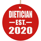Dietician Established EST. 2020 - Circle Ornament