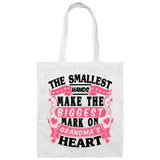The Smallest Hands Make The Biggest Mark On Grandma's Heart - Tote Bag White