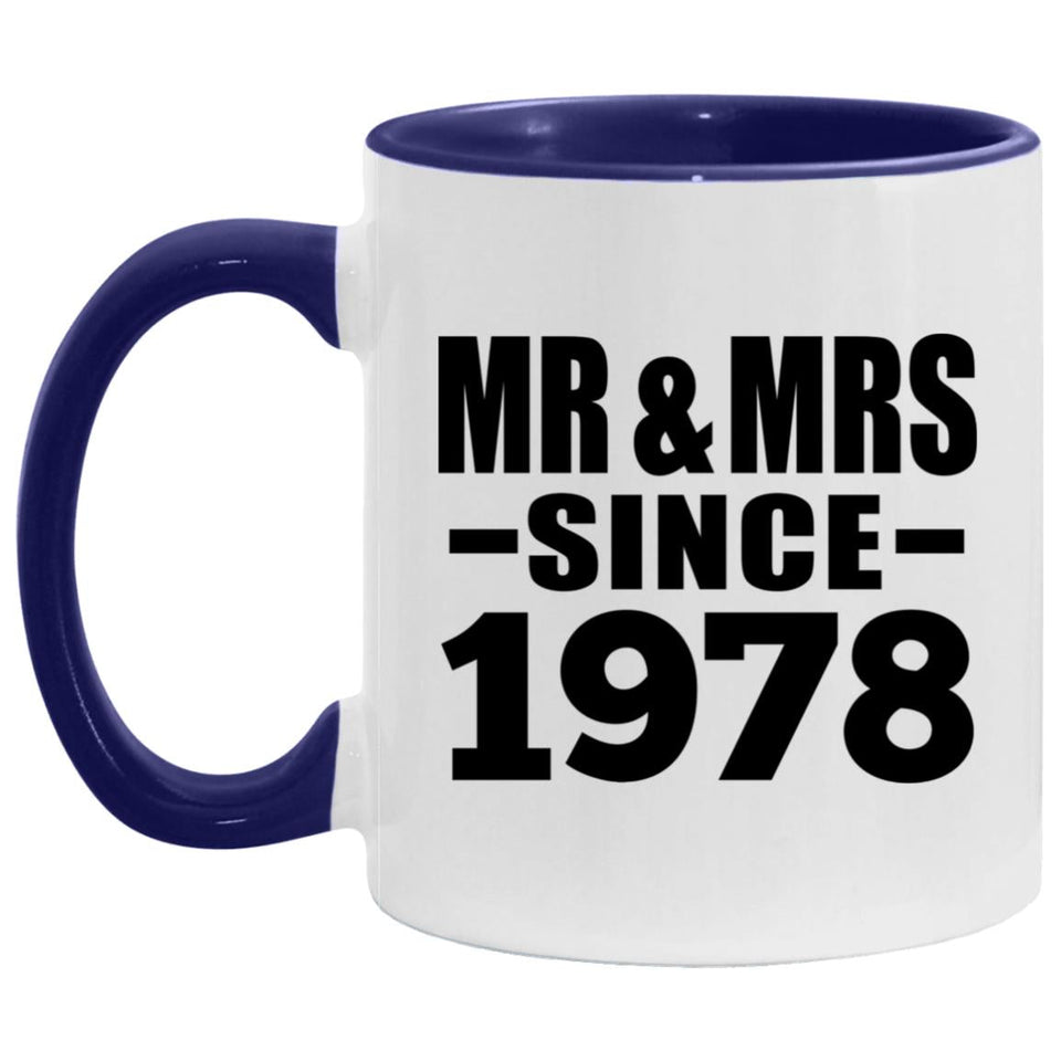 46th Anniversary Mr & Mrs Since 1978 - 11oz Accent Mug Purple