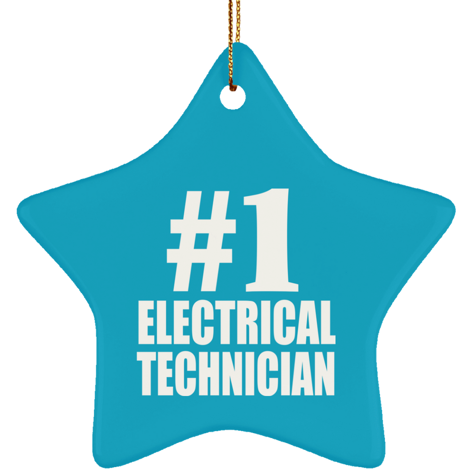 Number One #1 Electrical Technician - Star Ornament