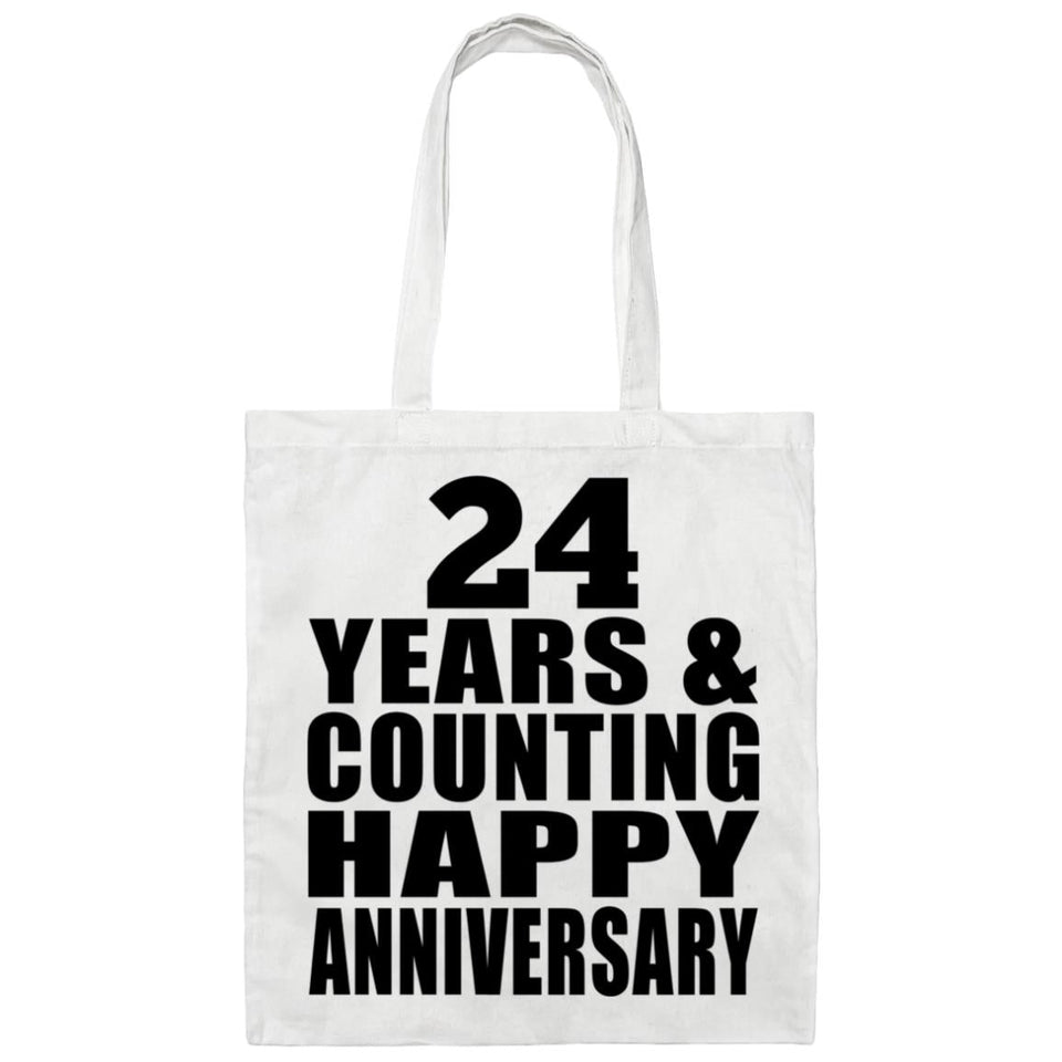 Happy 24th Anniversary 24 Years & Counting - Tote Bag White