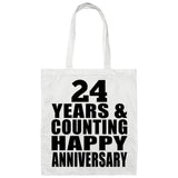 Happy 24th Anniversary 24 Years & Counting - Tote Bag White