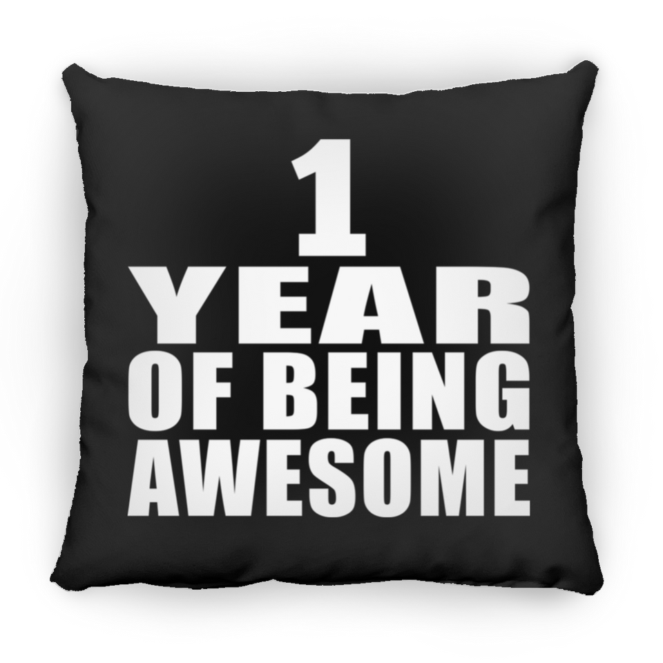 1st Birthday 1 Year Of Being Awesome - Throw Pillow Black