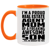 Proud Real Estate Agent Mom Of Awesome Son - 11oz Accent Mug Orange