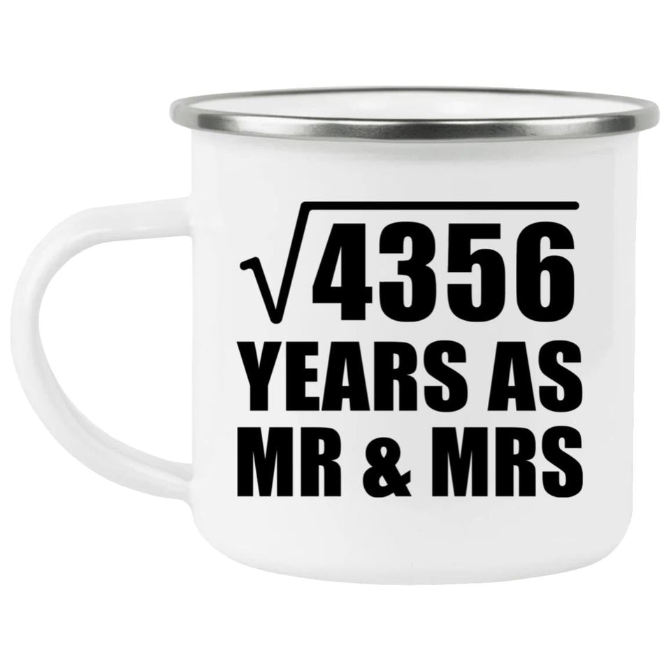 66th Anniversary Square Root of 4356 Years As Mr & Mrs - 12oz Camping Mug
