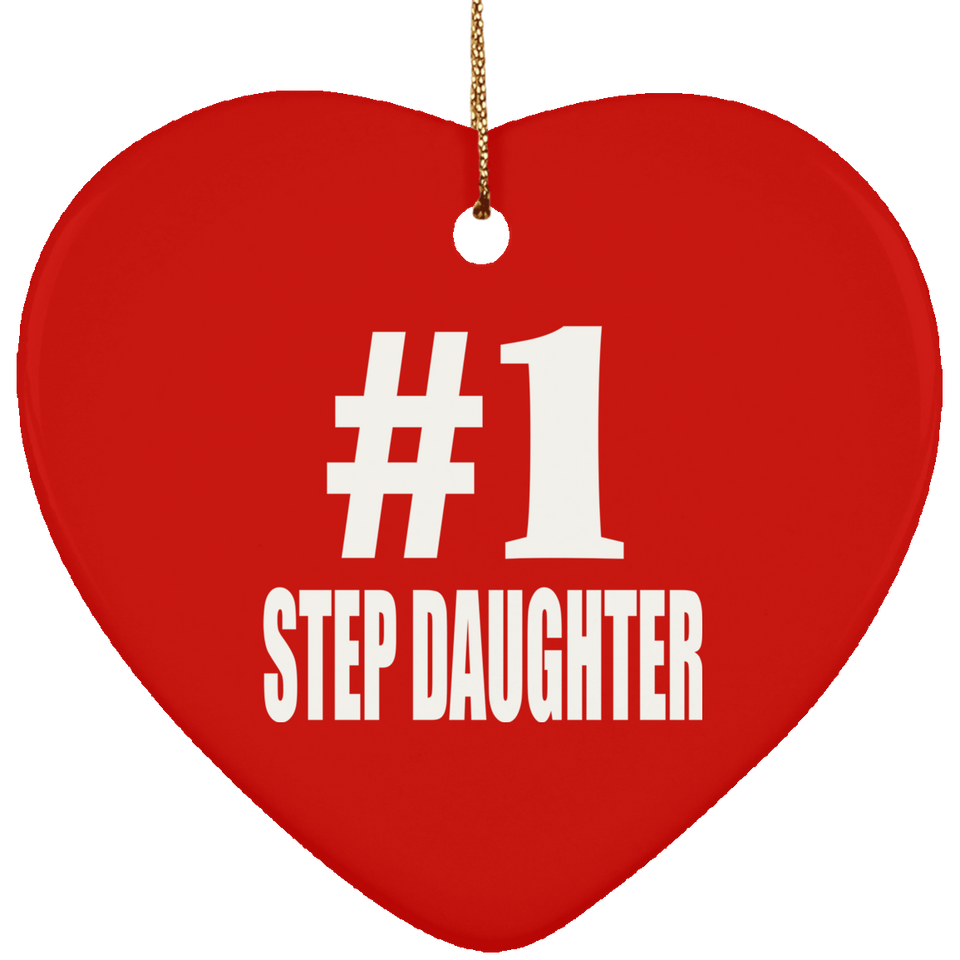 Number One #1 Step Daughter - Heart Ornament