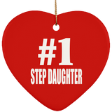 Number One #1 Step Daughter - Heart Ornament