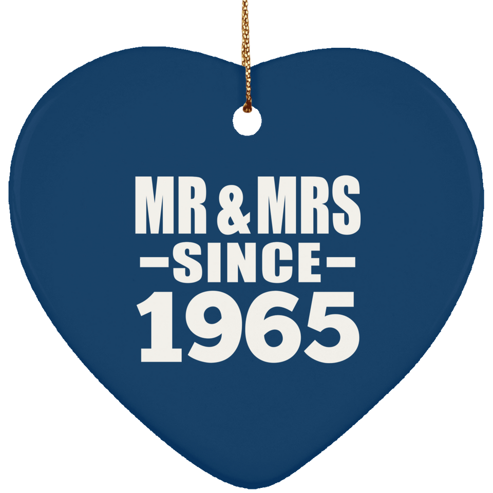 59th Anniversary Mr & Mrs Since 1965 - Heart Ornament
