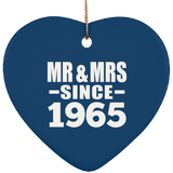 59th Anniversary Mr & Mrs Since 1965 - Heart Ornament