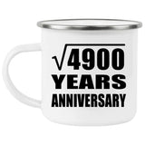 70th Anniversary Square Root of 4900 Years Anniversary - 12oz Camping Mug