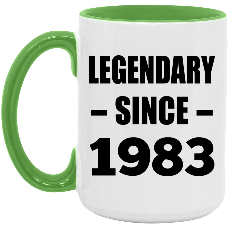 41st Birthday Legendary Since 1983 - 15oz Accent Mug Green