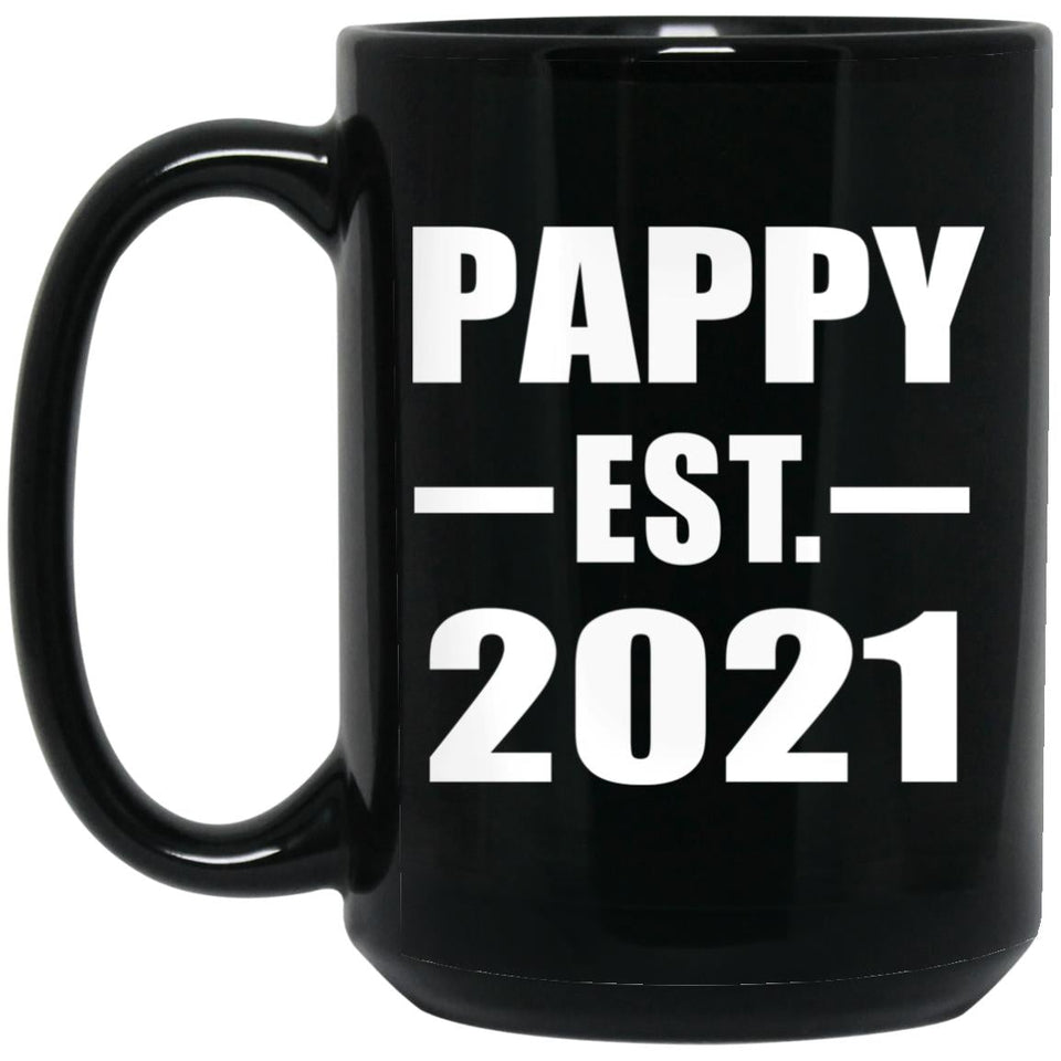 Pappy Established EST. 2021 - 15oz Coffee Mug Black