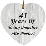 41st Anniversary 41 Years Of Being Mr Perfect - Heart Ornament F