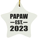 Papaw Established EST. 2023 - Star Ornament