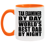 Tax Examiner By Day World's Best Dad By Night - 11oz Accent Mug Orange