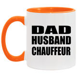 Dad Husband Chauffeur - 11oz Accent Mug Orange