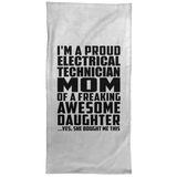 Proud Electrical Technician Mom Of Awesome Daughter - Hand Towel