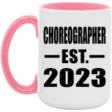 Choreographer Established EST. 2023 - 15oz Accent Mug Pink