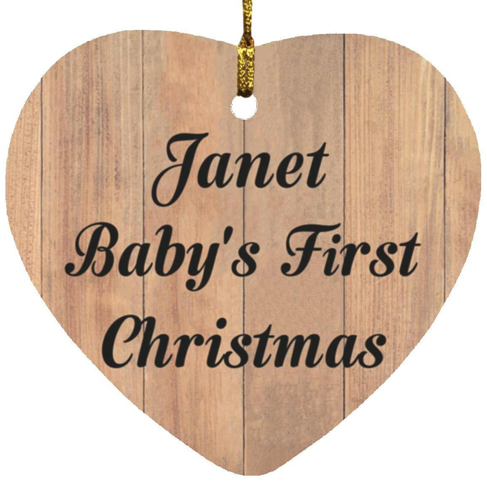 Janet Baby's First Christmas - Heart Ornament C