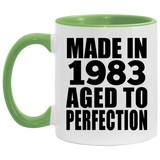 41st Birthday Made In 1983 Aged to Perfection - 11oz Accent Mug Green