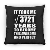 61st Birthday Took Square Root of 3721 Years To Awesome - Throw Pillow Black