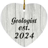 Geologist Established Est. 2024 - Heart Ornament F