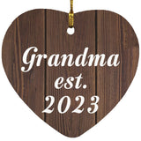 Grandma Established EST. 2023 - Heart Ornament D