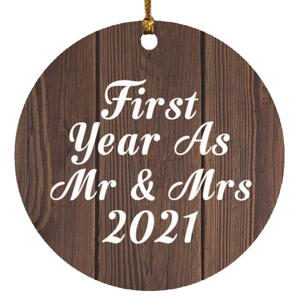 First Year As Mr & Mrs 2021 - Circle Ornament D