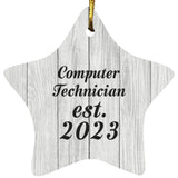 Computer Technician Established Est. 2023 - Star Ornament F
