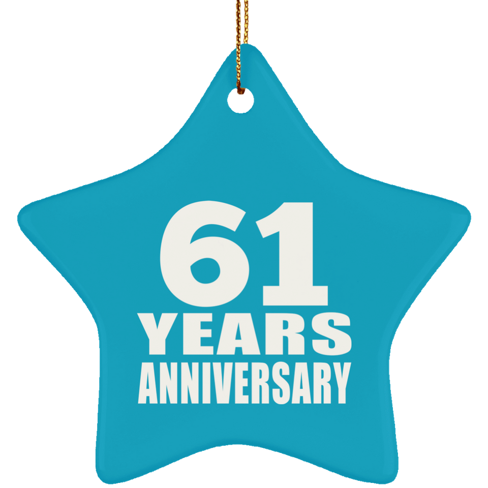 61st Anniversary 61 Years - Star Ornament