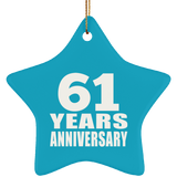 61st Anniversary 61 Years - Star Ornament