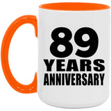 89th Anniversary 89 Years Anniversary - 15oz Accent Mug Orange
