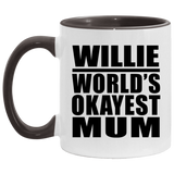 Willie World's Okayest Mum - 11oz Accent Mug Black