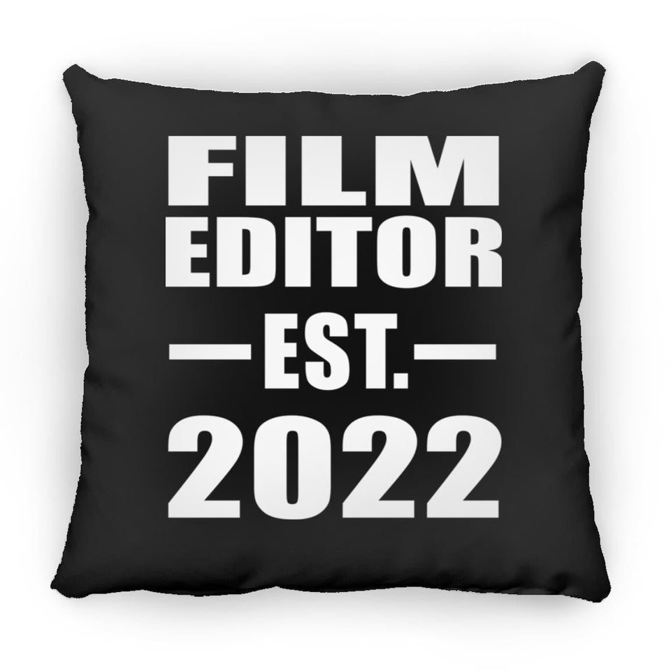 Film Editor Established EST. 2022 - Throw Pillow Black