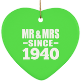 84th Anniversary Mr & Mrs Since 1940 - Heart Ornament