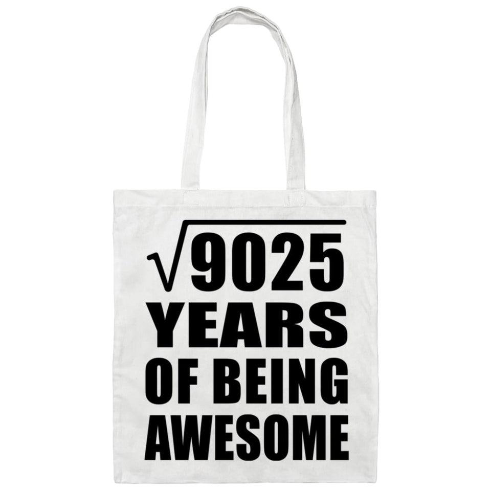 95th Birthday Square Root of 9025 Years of Being Awesome - Tote Bag White