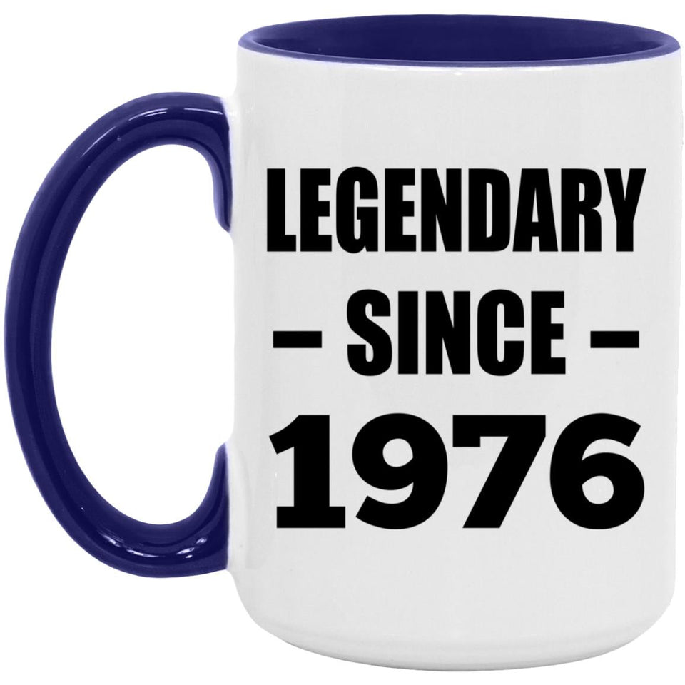 48th Birthday Legendary Since 1976 - 15oz Accent Mug Purple