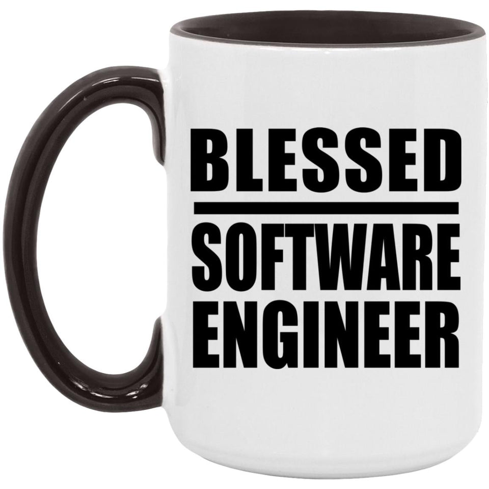 Blessed Software Engineer - 15oz Accent Mug Black