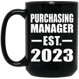 Purchasing Manager Established EST. 2023 - 15oz Coffee Mug Black