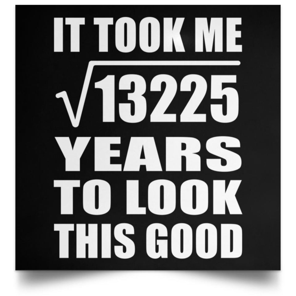 115th Birthday Took Square Root of 13225 Years To Look Good - Poster Square
