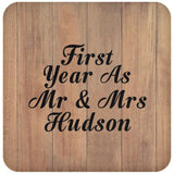 First Year As Mr & Mrs Hudson - Drink Coaster C