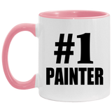Number One #1 Painter - 11oz Accent Mug Pink
