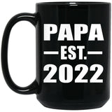 Papa Established EST. 2022 - 15oz Coffee Mug Black