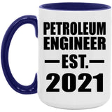 Petroleum Engineer Established EST. 2021 - 15oz Accent Mug Purple