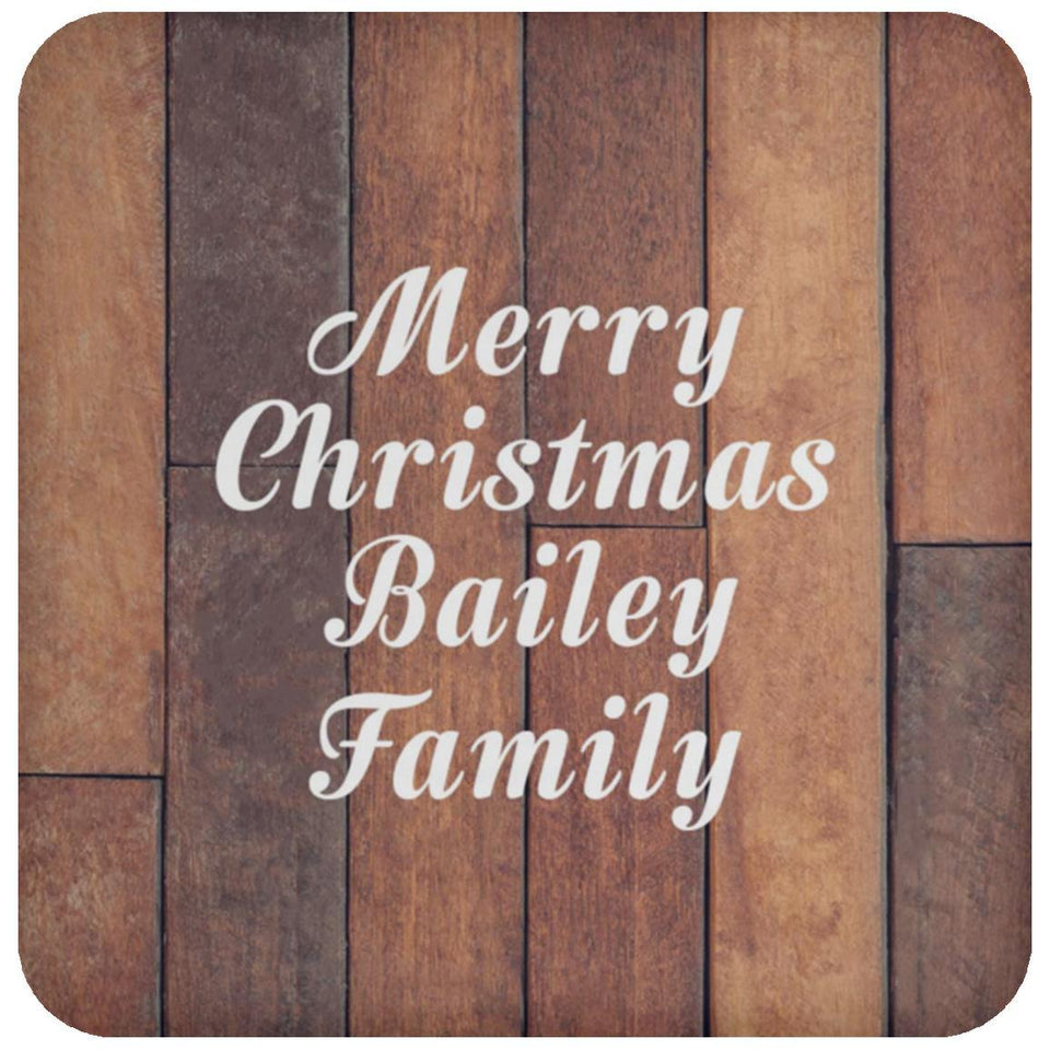 Merry Christmas Bailey Family - Drink Coaster E