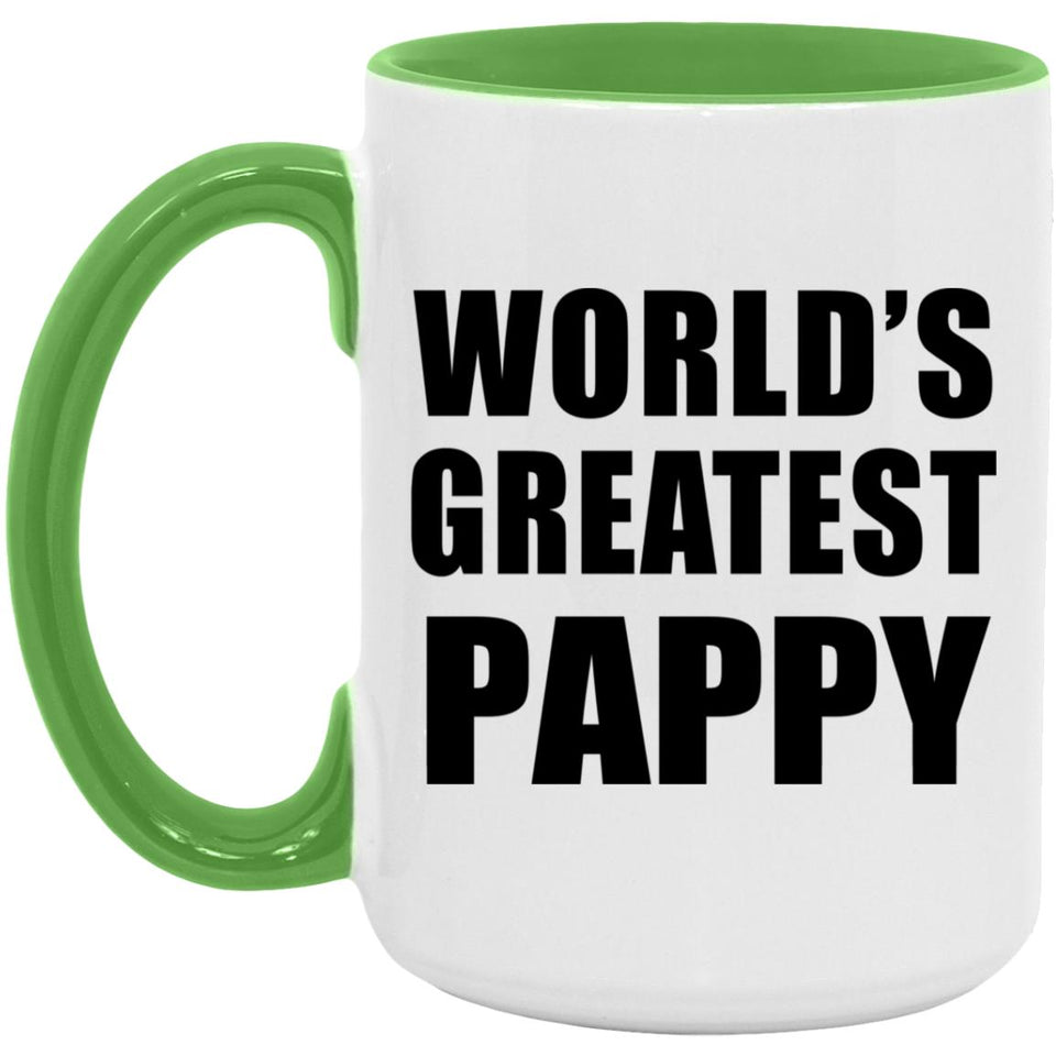 World's Greatest Pappy - 15oz Accent Mug Green