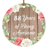 88th Birthday 88 Years Of Being Awesome - Circle Ornament B
