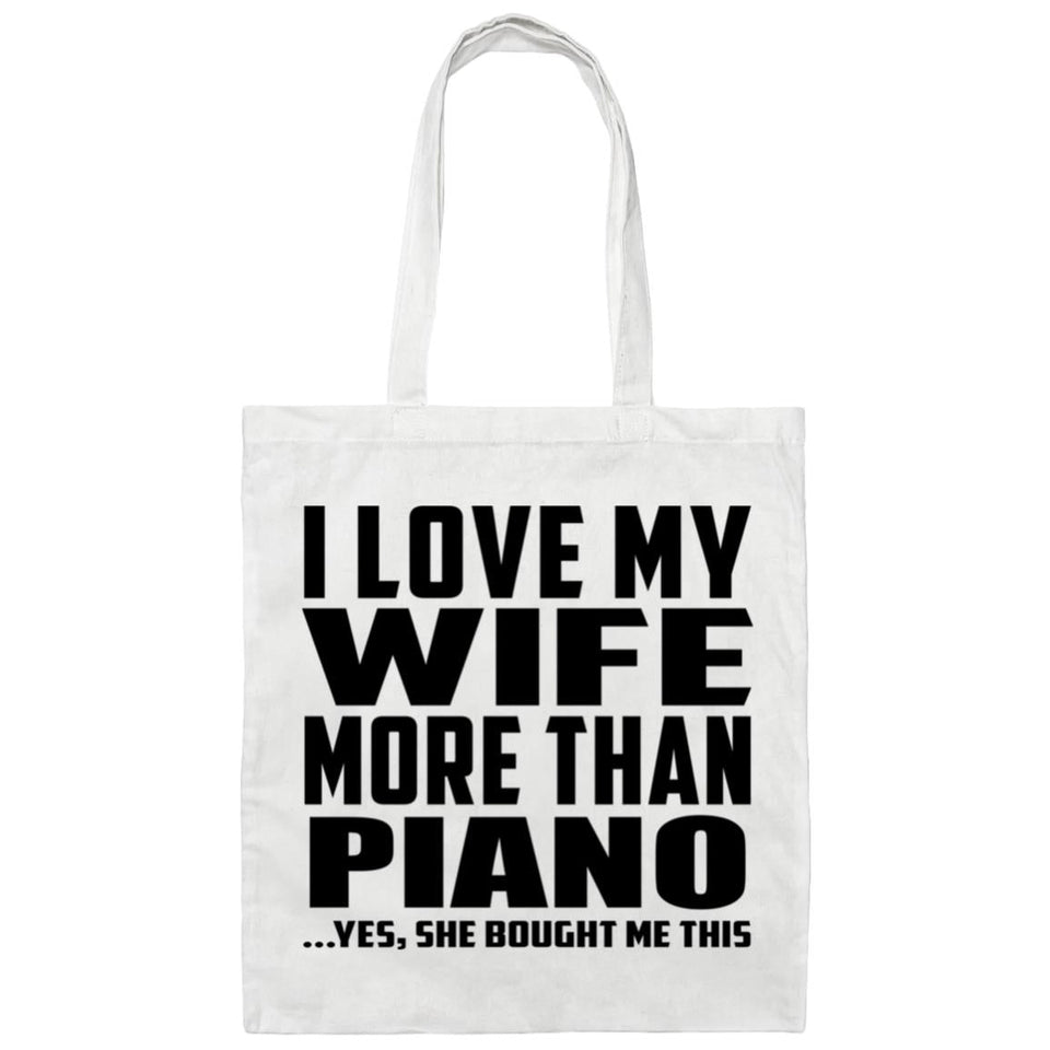 I Love My Wife More Than Piano - Tote Bag White