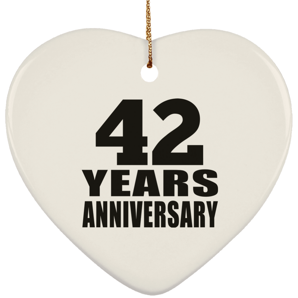 42nd Anniversary 42 Years - Heart Ornament