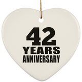 42nd Anniversary 42 Years - Heart Ornament